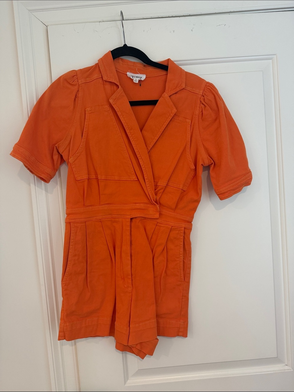 Orange Short Sleeve Romper